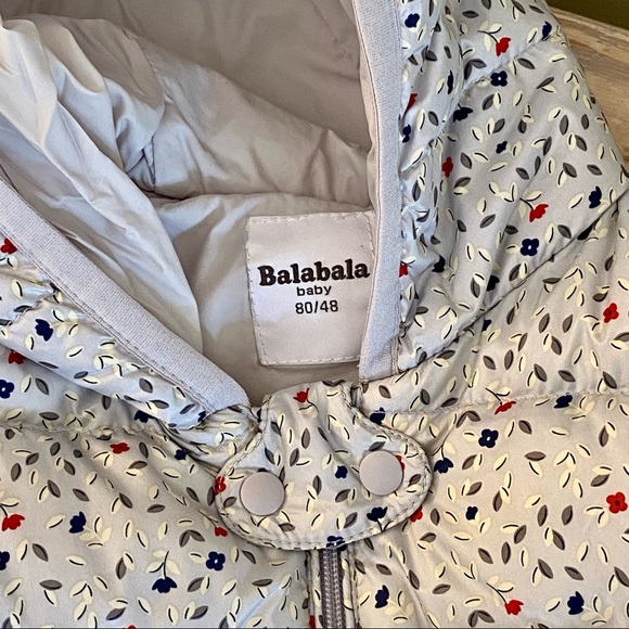 Mini Balabala Gray Floral Baby Snowsuit☃️ - Picture 4 of 16